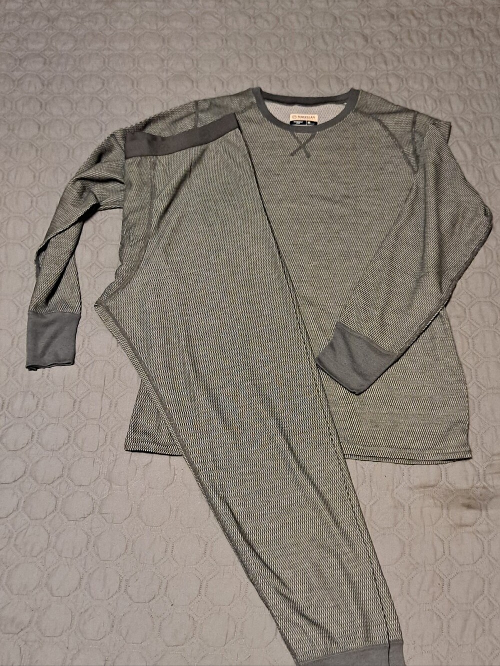 Magellan XL Mens Outdoors Grey Classic Fit Long Johns Set